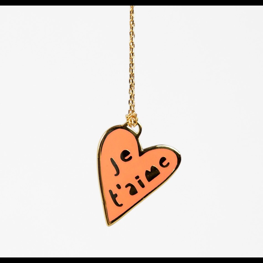 Je Taime French I love you necklace